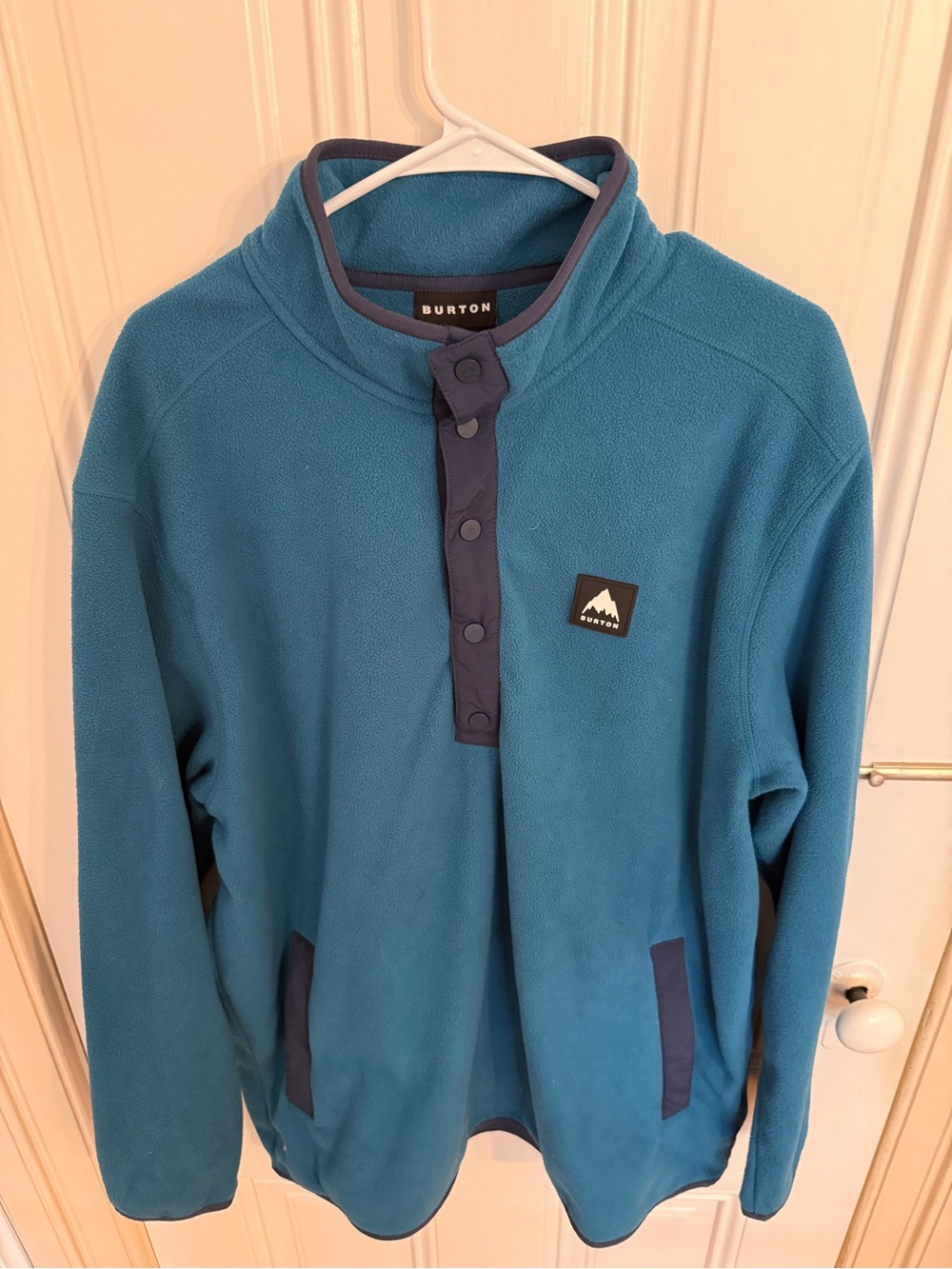Burton Teal Fleece Pullover with Navy Trim